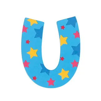 BigJigs Decoratieletter - U - Hout - 7cm - Blauw