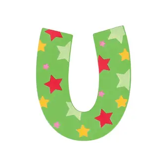 BigJigs Decoratieletter - U - Hout - 7cm - Groen