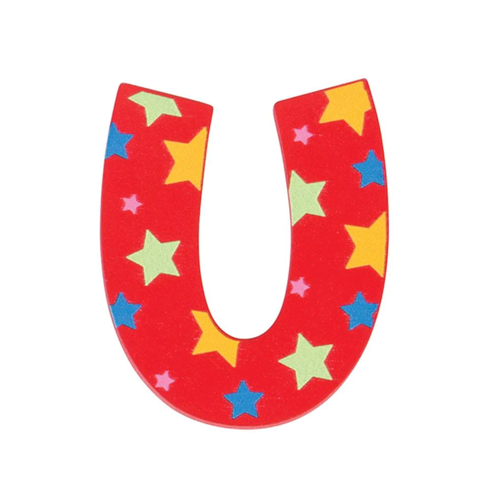 Decoratieletter - U - Hout - 7cm - Rood