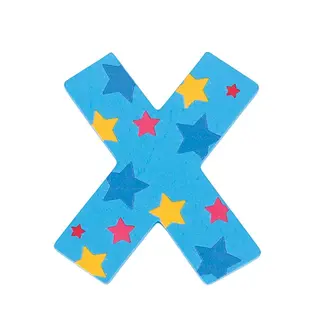 BigJigs Decoratieletter - X - Hout - 7cm - Blauw