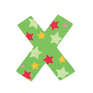 BigJigs Decoratieletter - X - Hout - 7cm - Groen