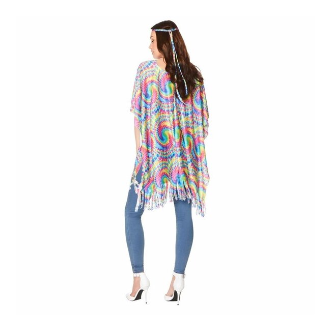Partychimp Poncho - Hippie - Flower power- Regenboog - One size