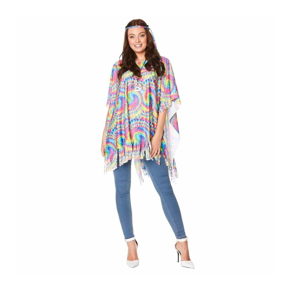 Poncho - Hippie - Flower power- Regenboog - One size
