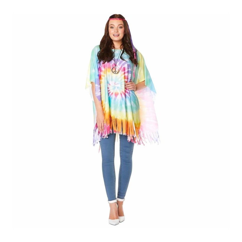 Poncho - Hippie - Flower power- Batik - One size