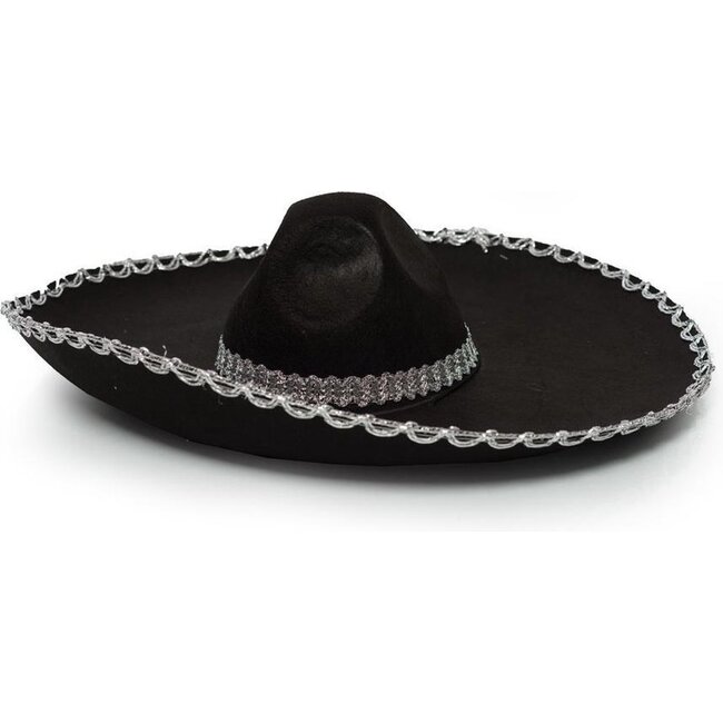 Partychimp Sombrero - Zwart zilver