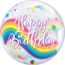 Qualatex Folieballon - Happy birthday  - Eenhoorn - Bubble - 56cm - Zonder vulling