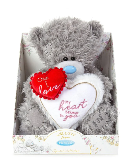 Knuffel - Beer - The one I love, my heart belongs to you - 19cm