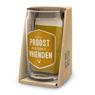 Miko Bierglas - Proost op de leukste vrienden - 14,2x8,5x8,3cm