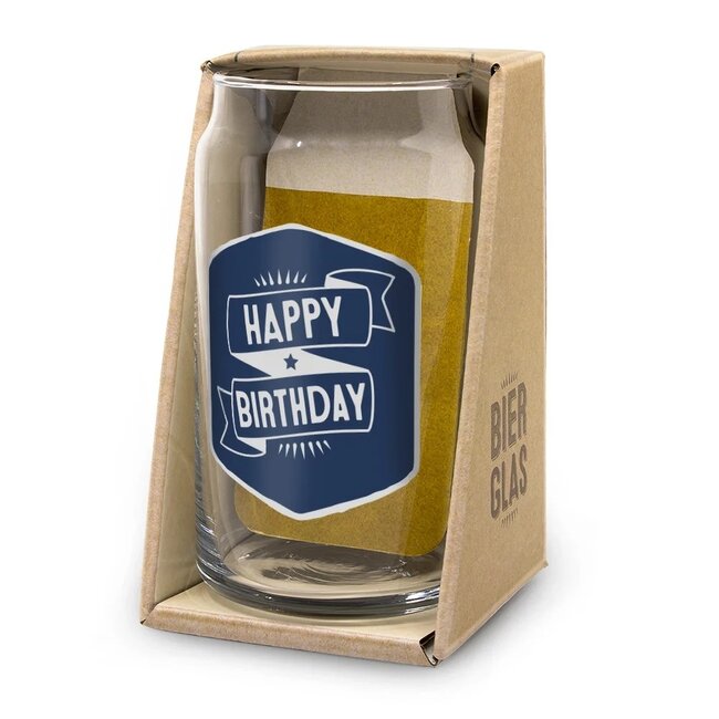 Miko Bierglas - Happy birthday - 14,2x8,5x8,3cm