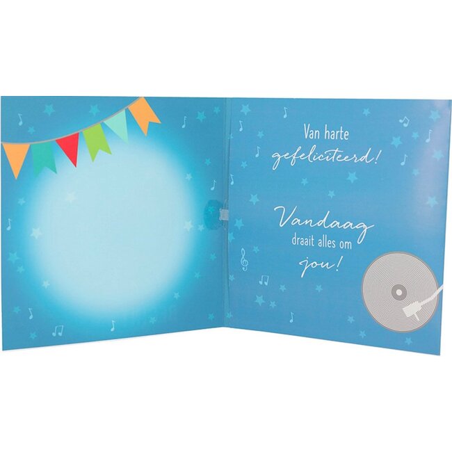 Depesche Kaart - Leeftijd & muziek - 66 jaar - Het leven begint nu pas echt - Blauw - 049A.