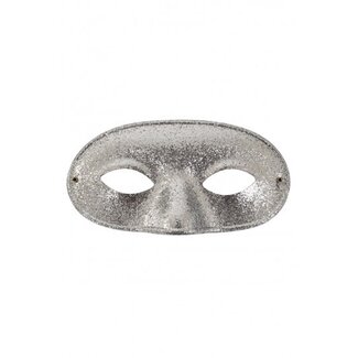 PartyXplosion Oogmasker - Domino - Zilver - Glitter