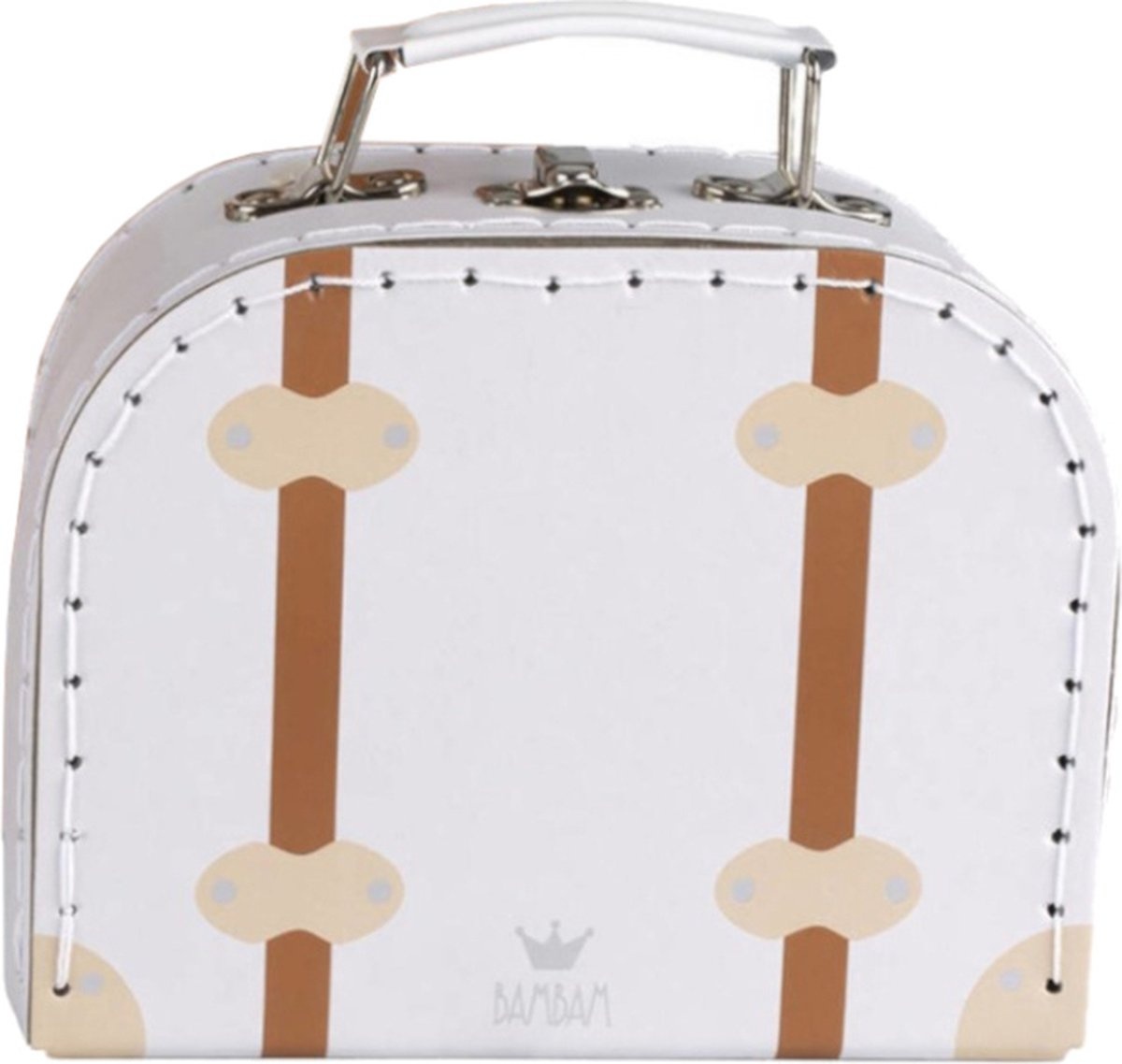 Koffer - Vintage - Wit - Karton - 17,5x6,5x15,5cm