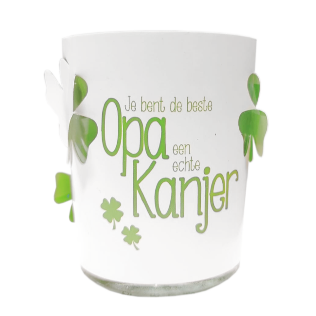 Stralend lichtje - Waxinelichtje met houder - Opa je bent een kanjer