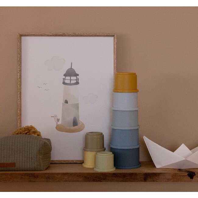 Little Dutch Stapeltoren - Blauw - 8dlg. - 1+