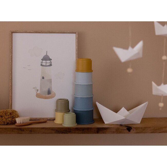 Little Dutch Stapeltoren - Blauw - 8dlg. - 1+