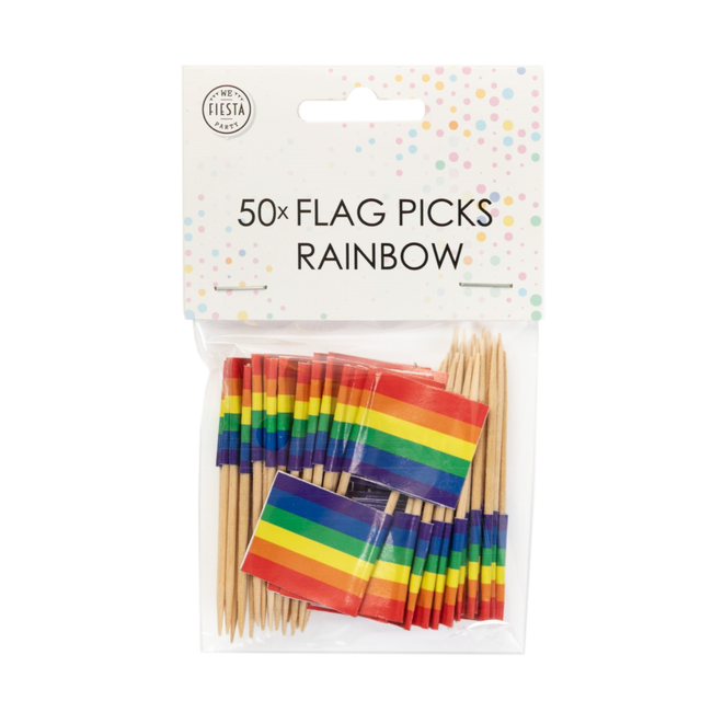 Fiesta Prikkertjes - Regenboog vlag - 50st.