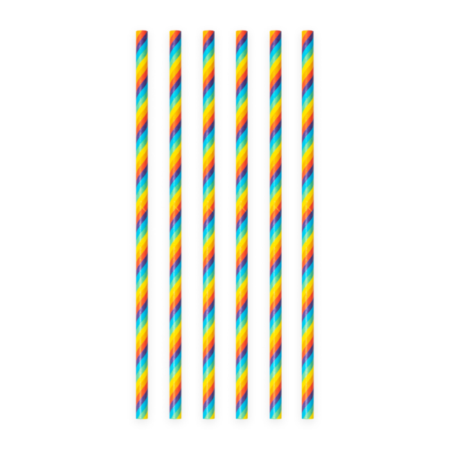 Globos Rietjes - Regenboog - Gestreept - Papier - 20st.