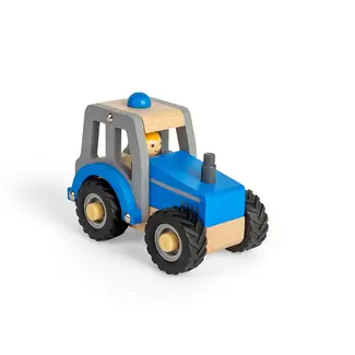 BigJigs Auto - Tractor - Blauw - 13x10x7.5cm