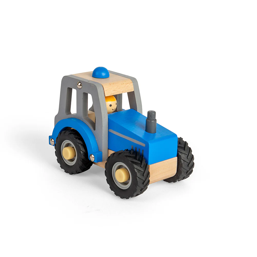 Auto - Tractor - Blauw - 13x10x7.5cm
