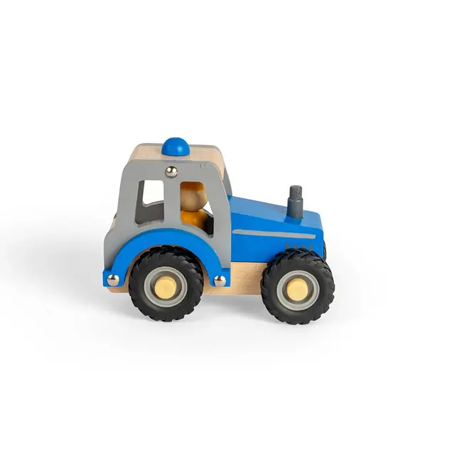 BigJigs Auto - Tractor - Blauw - 13x10x7.5cm