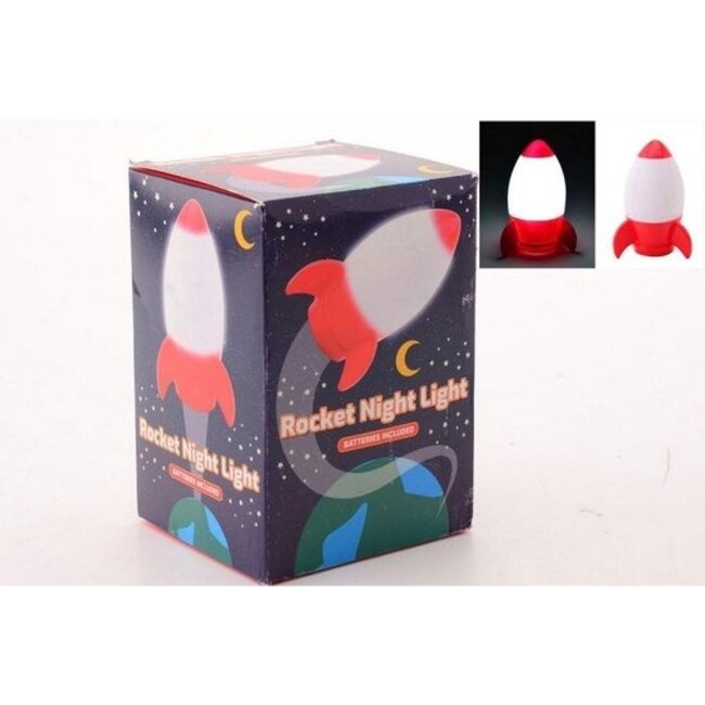 Johntoy Nachtlamp - Raket - 8x14cm - Incl. batterijen
