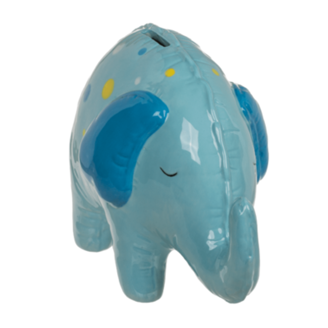 Out of the Blue Spaarpot - Olifant - Blauw - 21,5x10,5x14cm