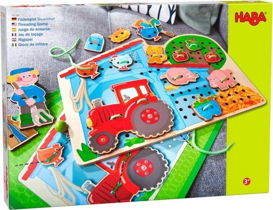 Spel - Rijgspel - Op de boerderij - 3+