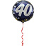 Folat Folieballon - 40 jaar - Zwart, zilver, goud -  45cm  - Zonder vulling