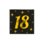 Paper Dreams Servetten - 18 jaar - Goud, zwart - 33x33cm - 16st.