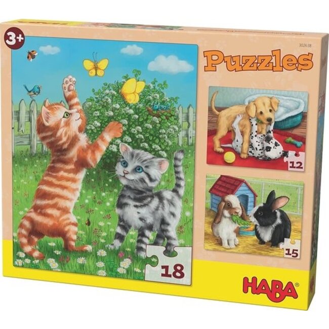 Haba Puzzel - Huisdieren - 12, 15 & 18st.