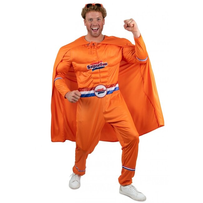 PartyXplosion Kostuum - Oranje superfan - Man - XL/XXL