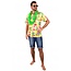 PartyXplosion Kostuum - Blouse - Hawaii - Met print - Geel - S