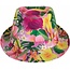 PartyXplosion Hoed - Gleufhoed - Hawaii - Met print - Roze
