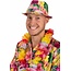 PartyXplosion Hoed - Gleufhoed - Hawaii - Met print - Roze