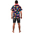 PartyXplosion Kostuum - Blouse - Hawaii - Met print - Zwart - M