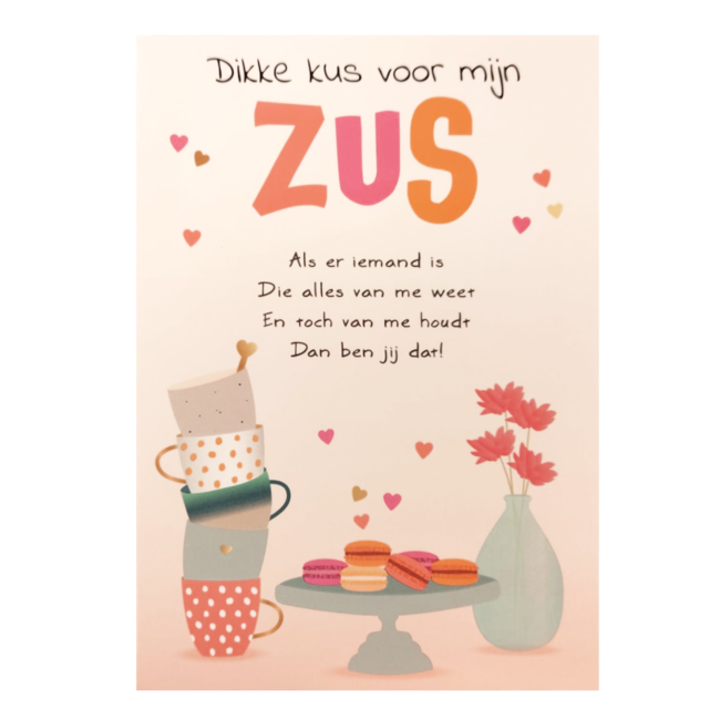 Artige Kaart - Intense - Dikke kus voor mijn zus - TE037-G