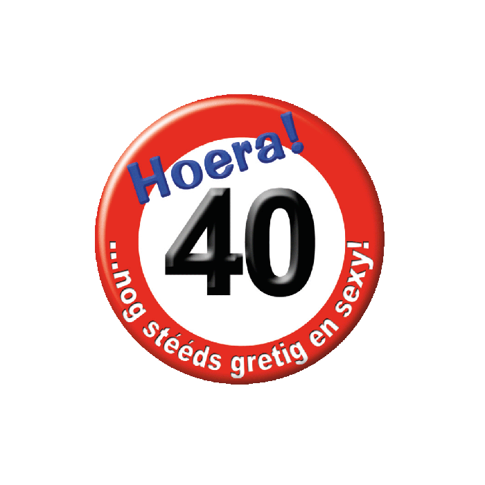 Button - 40 jaar - Verkeersbord - Klein