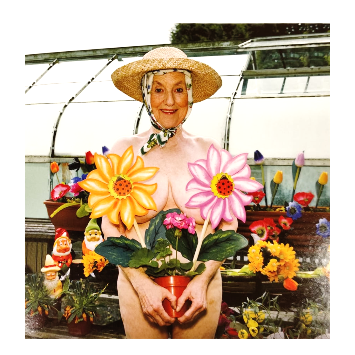 Kaart - Fun - Dame met bloemen - C593A