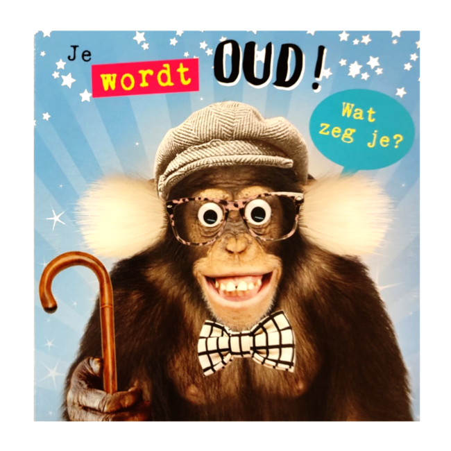 Artige Kaart - Fun - Je wordt oud, chimpansee - C2775A