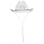 PartyXplosion Hoed - Cowboy - Cowgirl - Wit - Met strass steentjes