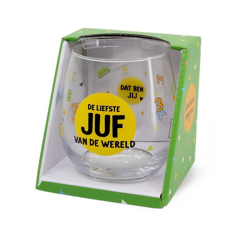 Glas - Water- & wijnglas - De liefste juf van de wereld