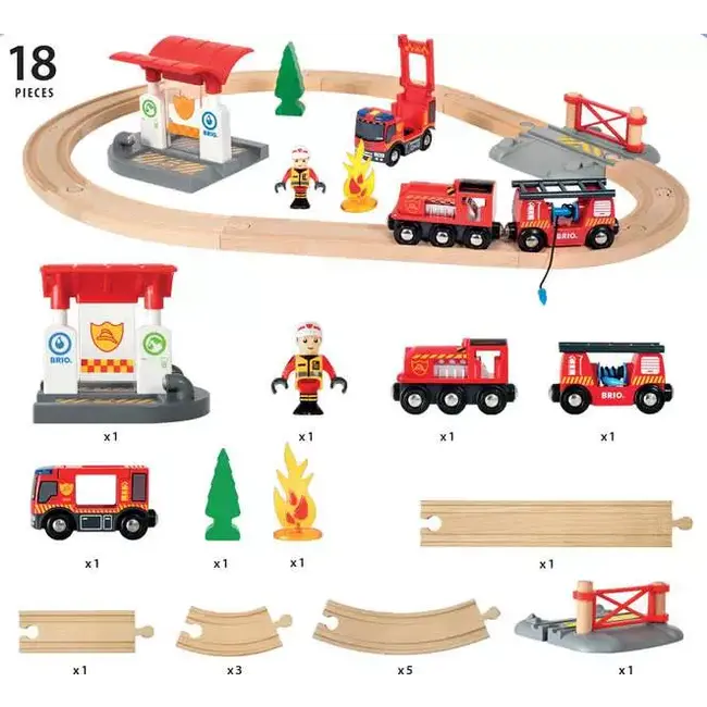 Brio Treinbaanset - Brandweer - Reddingsset