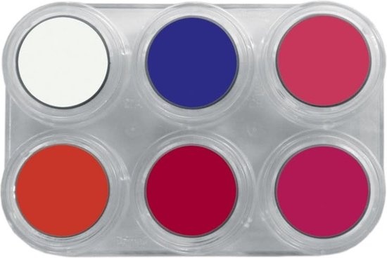 Schmink - Palet F6 - Fluor kleuren - Aqua - 6x2,5ml