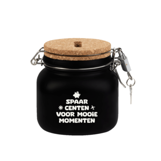 Paper Dreams Spaarpot - Spaar centen voor mooie momenten - Glas - 10,5x11x12,5cm