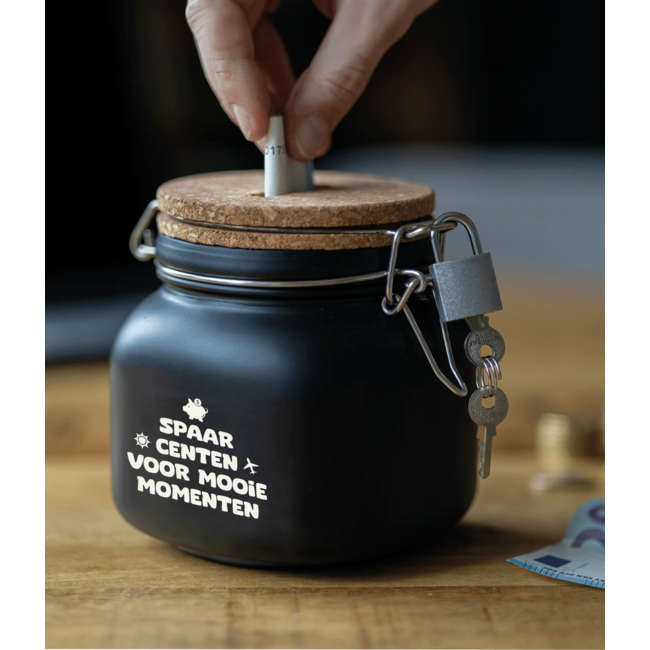 Paperdreams Spaarpot - Spaar centen voor mooie momenten - Glas - 10,5x11x12,5cm