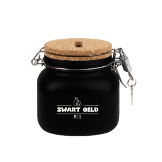 Paperdreams Spaarpot - Zwart geld potje - Glas - 10,5x11x12,5cm