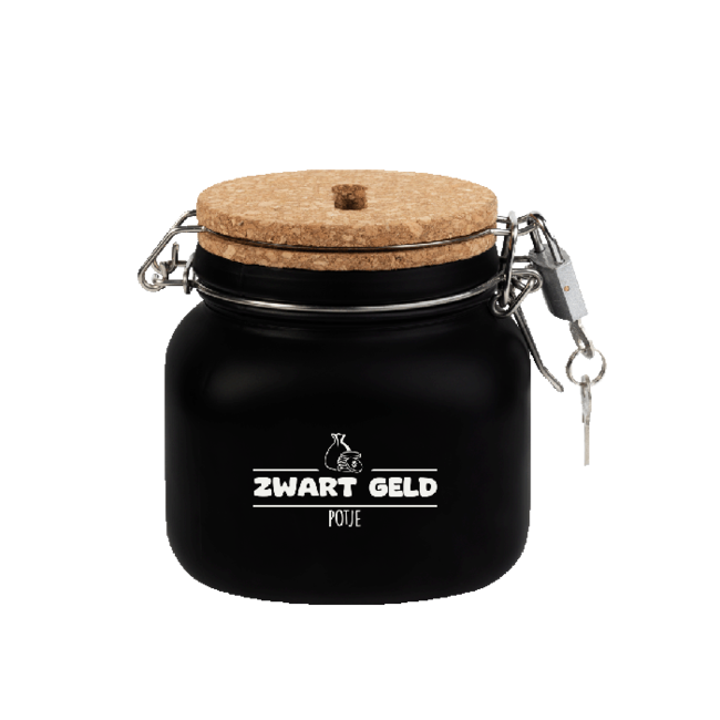 Paperdreams Spaarpot - Zwart geld potje - Glas - 10,5x11x12,5cm