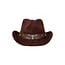 PartyXplosion Hoed - Bruin - Cowboy - Leatherlook - Met stierenkop