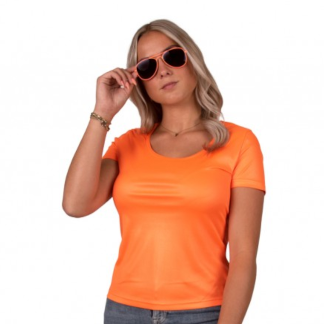 PartyXplosion T-shirt - Oranje - Neon - Dames