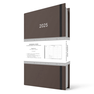 Comello Agenda - 2025 - Thuiswerkagenda - Bruin - A5 formaat - 14,8x21cm